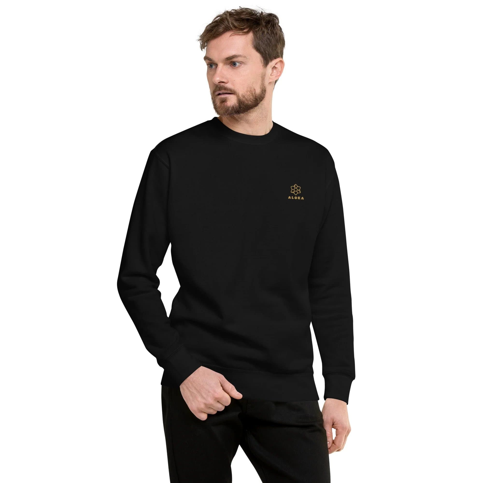 Aloka Embroidered Sweatshirt — Black
